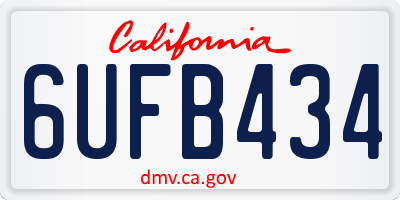 CA license plate 6UFB434