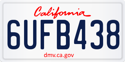 CA license plate 6UFB438