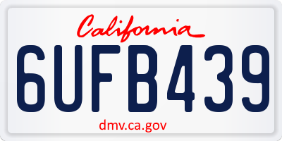 CA license plate 6UFB439