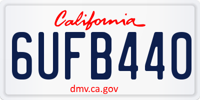 CA license plate 6UFB440