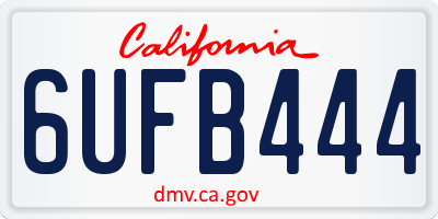 CA license plate 6UFB444