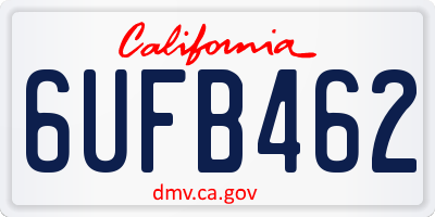 CA license plate 6UFB462