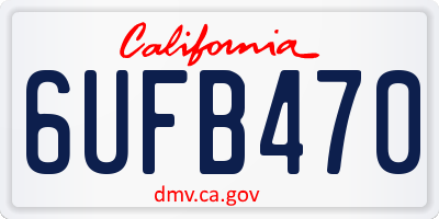 CA license plate 6UFB470