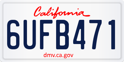 CA license plate 6UFB471