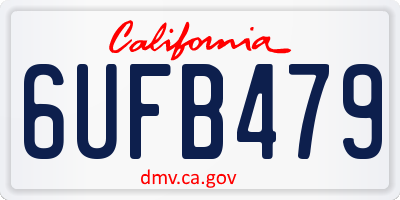 CA license plate 6UFB479