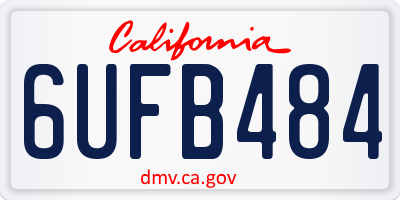CA license plate 6UFB484