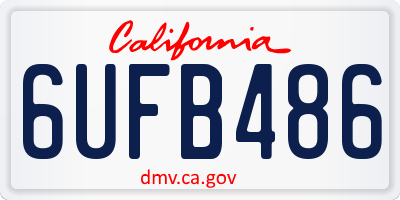 CA license plate 6UFB486