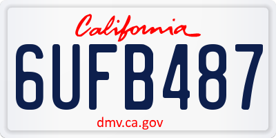 CA license plate 6UFB487