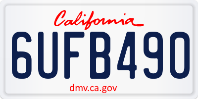 CA license plate 6UFB490