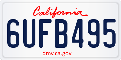 CA license plate 6UFB495