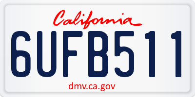 CA license plate 6UFB511