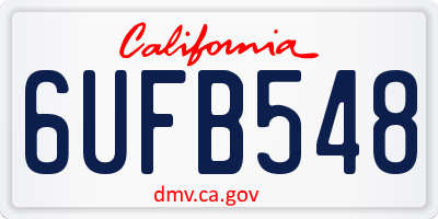 CA license plate 6UFB548
