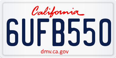 CA license plate 6UFB550