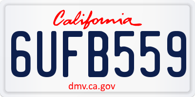 CA license plate 6UFB559