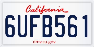 CA license plate 6UFB561