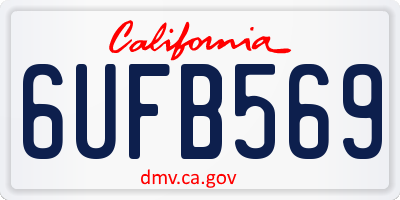 CA license plate 6UFB569