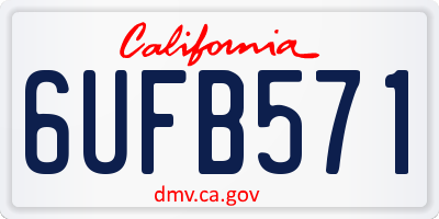 CA license plate 6UFB571