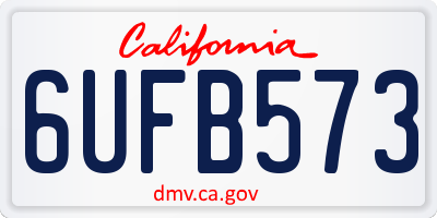 CA license plate 6UFB573