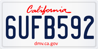 CA license plate 6UFB592
