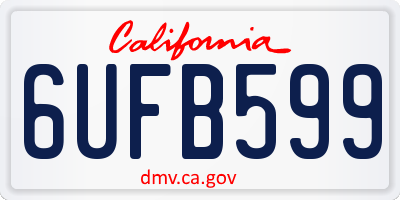 CA license plate 6UFB599