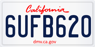 CA license plate 6UFB620