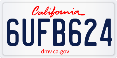 CA license plate 6UFB624