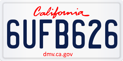 CA license plate 6UFB626
