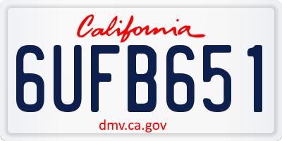 CA license plate 6UFB651