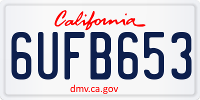 CA license plate 6UFB653