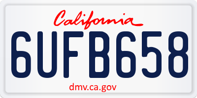 CA license plate 6UFB658