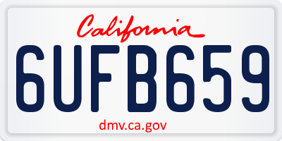 CA license plate 6UFB659