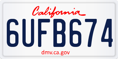 CA license plate 6UFB674