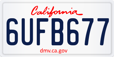CA license plate 6UFB677