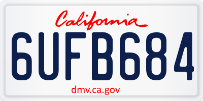 CA license plate 6UFB684