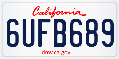 CA license plate 6UFB689