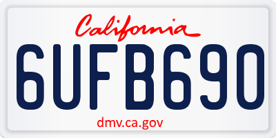 CA license plate 6UFB690