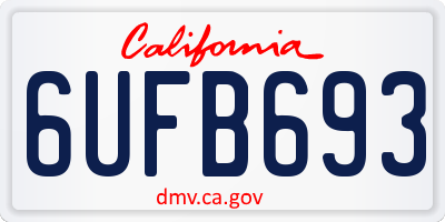 CA license plate 6UFB693