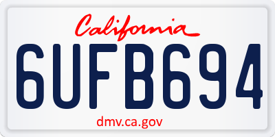 CA license plate 6UFB694