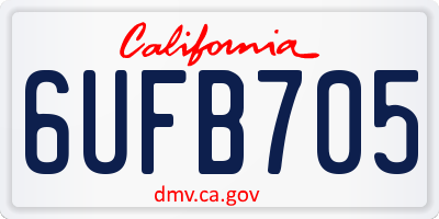 CA license plate 6UFB705