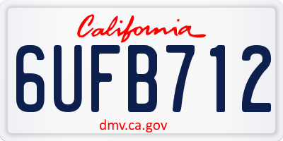 CA license plate 6UFB712