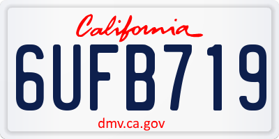 CA license plate 6UFB719
