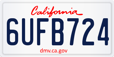 CA license plate 6UFB724