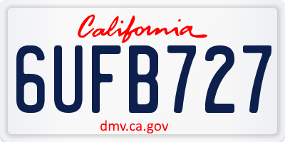 CA license plate 6UFB727