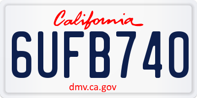 CA license plate 6UFB740