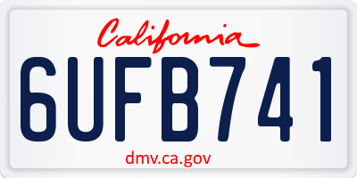 CA license plate 6UFB741