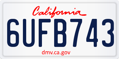 CA license plate 6UFB743