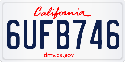 CA license plate 6UFB746