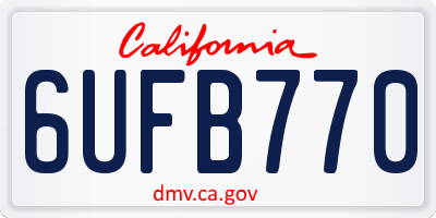 CA license plate 6UFB770