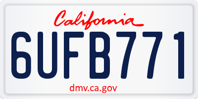CA license plate 6UFB771