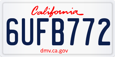 CA license plate 6UFB772